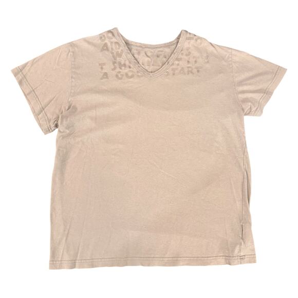 Maison Margiela AIDS T-Shirt Cream Boxy Cropped 19.5x22.5 - Picture 1 of 3